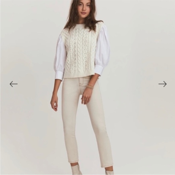 Something Navy
Women's White Poplin Sleeve Wool-blend Sweater - Picture 6 of 11